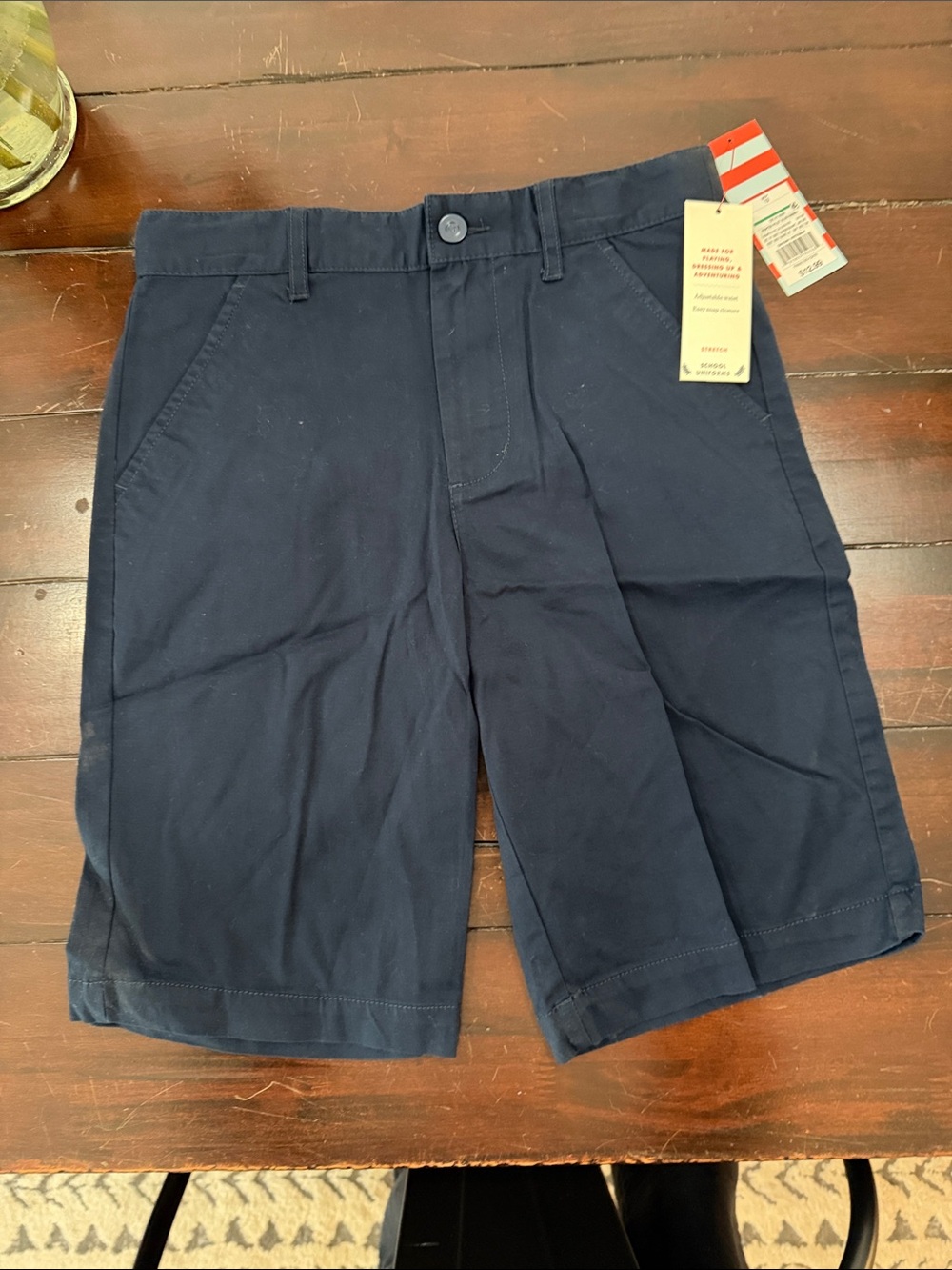 Cat & Jack Navy Flat-Front Men's Chino Shorts